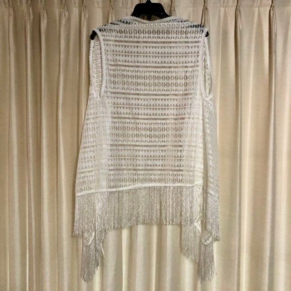 Landry Fringe Vest Womens One Size NEW White - Picture 5 of 12